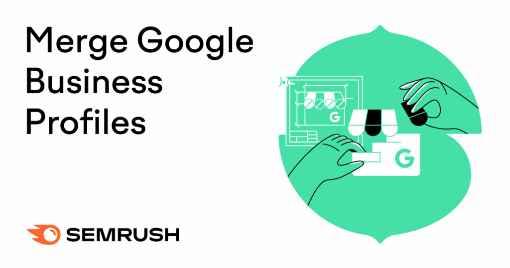 The prompt asks which business you need help with, a description of the problem, and the merge Google Business Profiles option is selected.