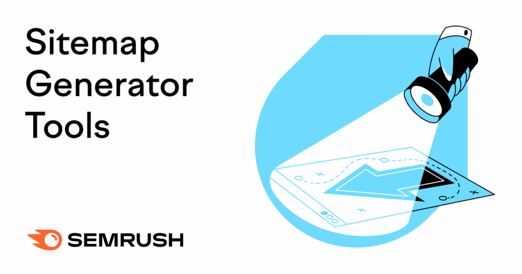 Semrush’s Free Sitemap Generator tool start with a domain entered and "Generate Sitemap" clicked.