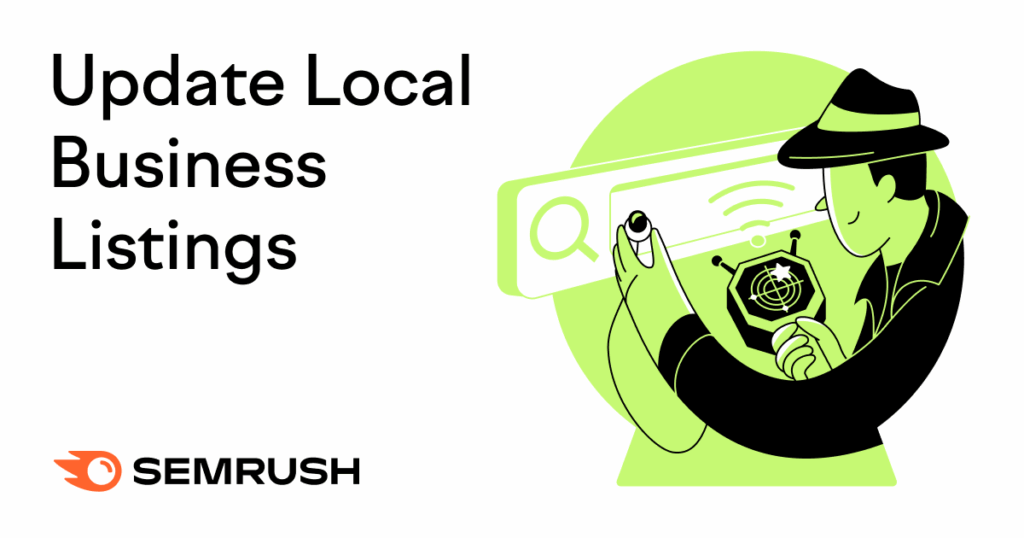 Left-navigation bar on Semrush with "Listing Management" from the "Local" toolkit clicked.