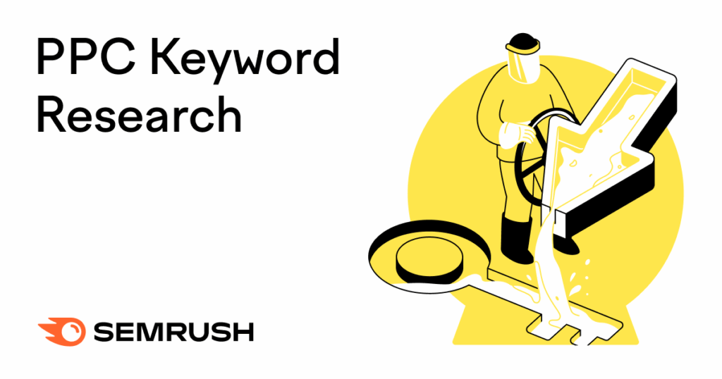 Semrush Keyword Magic Tool start with "coffee machine" typed and Search button highlighted