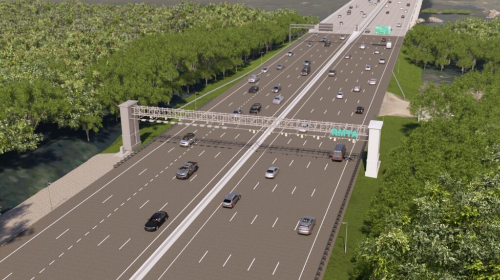A rendering of what the AET system will look like on the Powhite Parkway